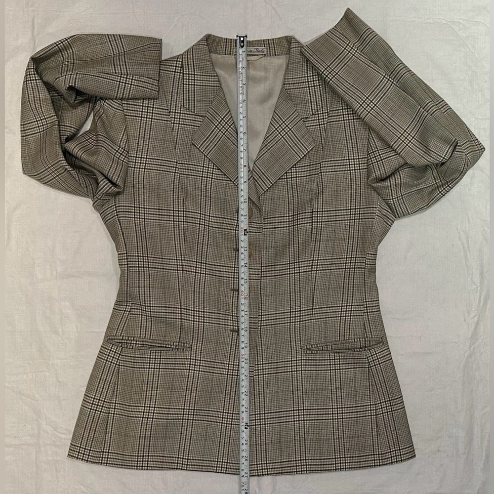 BURBERRYS LADIES 6 ITALY SKIRT SUIT SUPER 120’S EXTRAFINE WOOL TARTAN PLAID - Picture 13 of 16